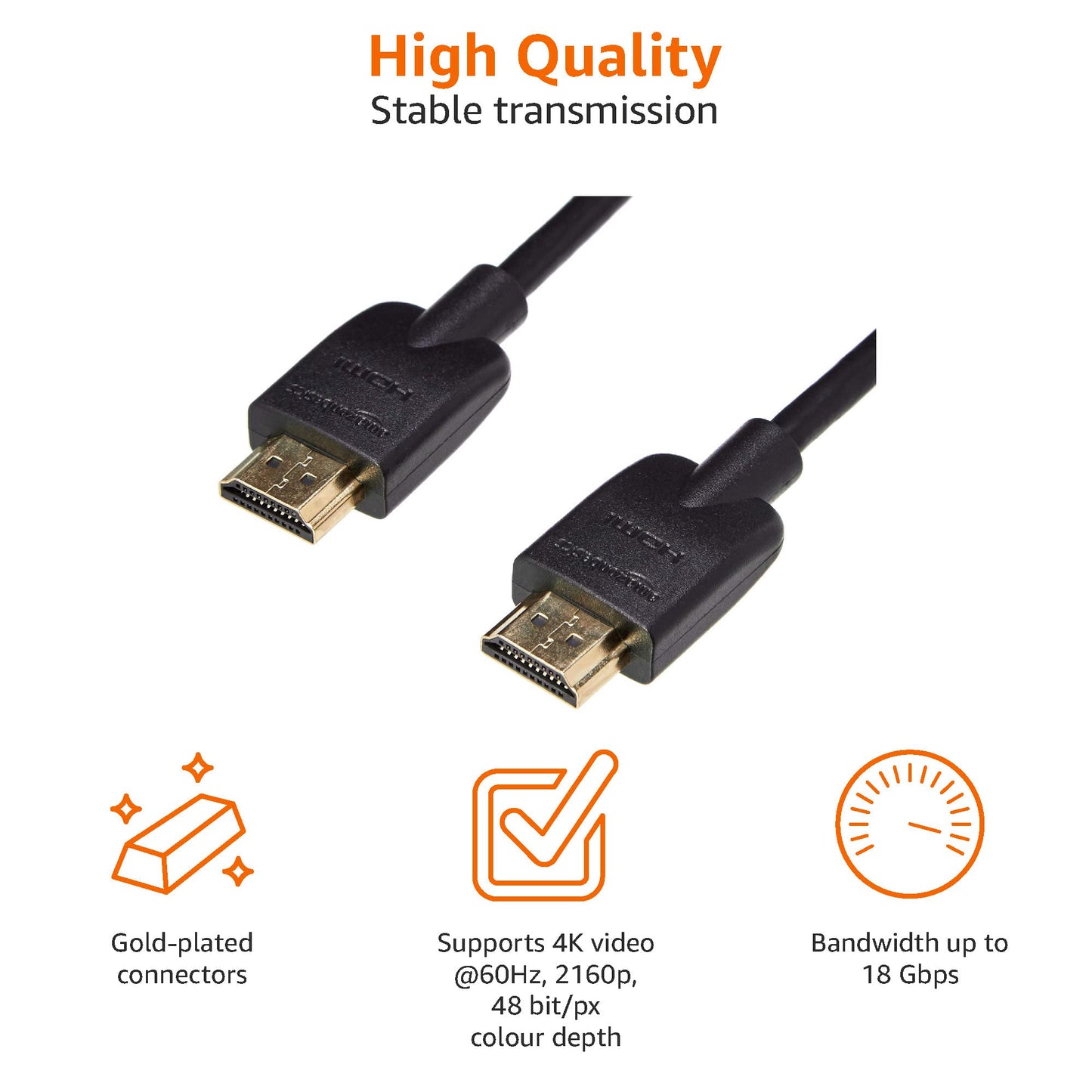 Amazon Basics Flexible HDMI to HDMI Cable, 0.3 m, Black Flexible HDMI Cable