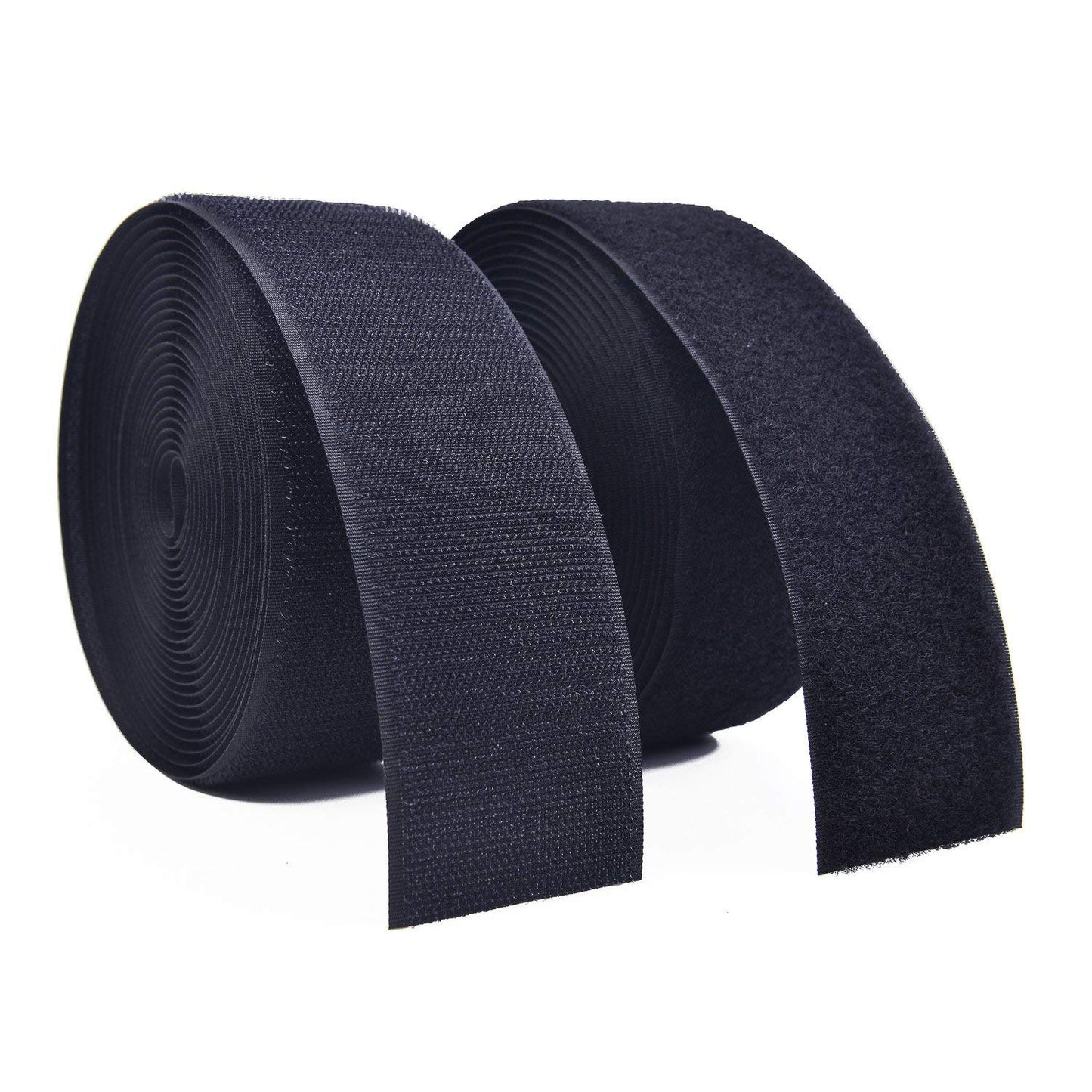 Arlent 50mm(2") Width 5 Meters Sew-On Hook and Loop Fastener Tape Nylon Strips Fabric Non-Adhesive Back (Black) Black