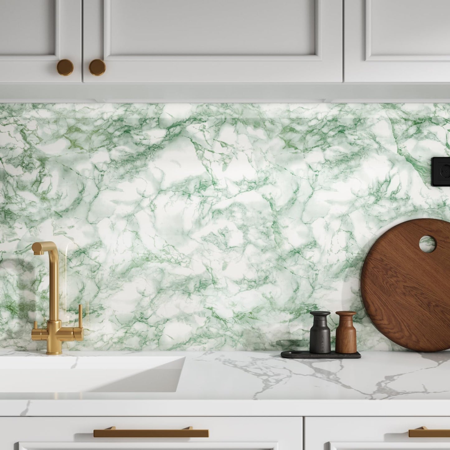 VEELIKE Marble Wallpaper Vinyl Kitchen Worktop Covering Self Adhesive Sticky Back Plastic Roll 40cm x 300cm Contact Paper Washable Wallpaper for Kitchen Bedroom Dining Room 60 x 40 cm