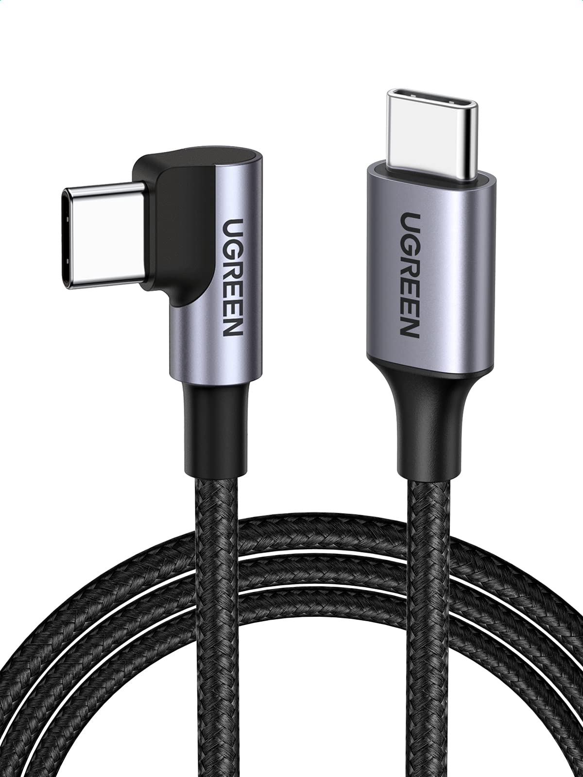 UGREEN 60W USB C Charger Cable Right Angle Type C to C Fast Charging Compatible with iPhone 16/15 Pro Max, Galaxy S24 Ultra, Pixel 9, iPad Pro 2024/Air 5, MacBook Pro (1M) 1.0 Metres