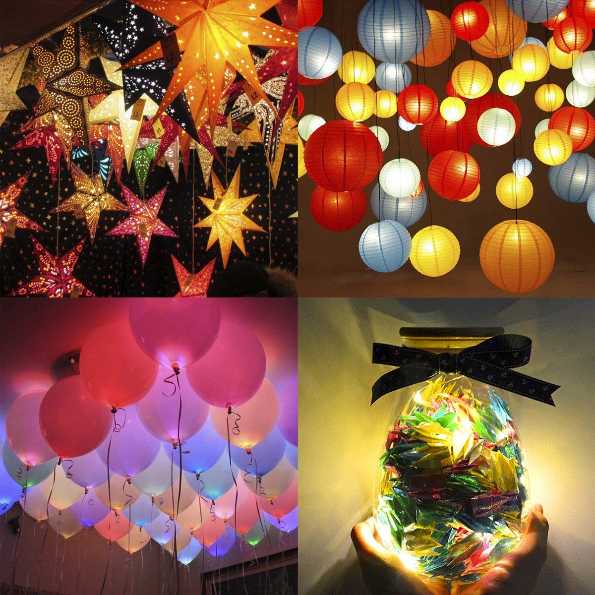 12 Packs Mini Hanging Lantern Lights LED Warm White for Paper Lanterns Balloons Waterproof Battery Operated for Easter Party Wedding Home Decoration