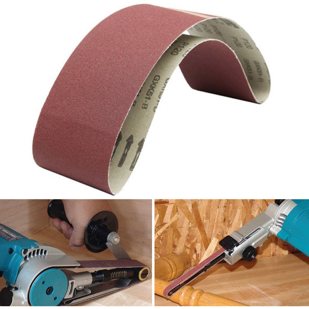 100mm x 915mm Sanding Belts, 60/80/120/240/320 Grits, Belt Sander Tool for Woodworking, Metal Polishing, 5 Pack Aluminum Oxide Sanding Belt