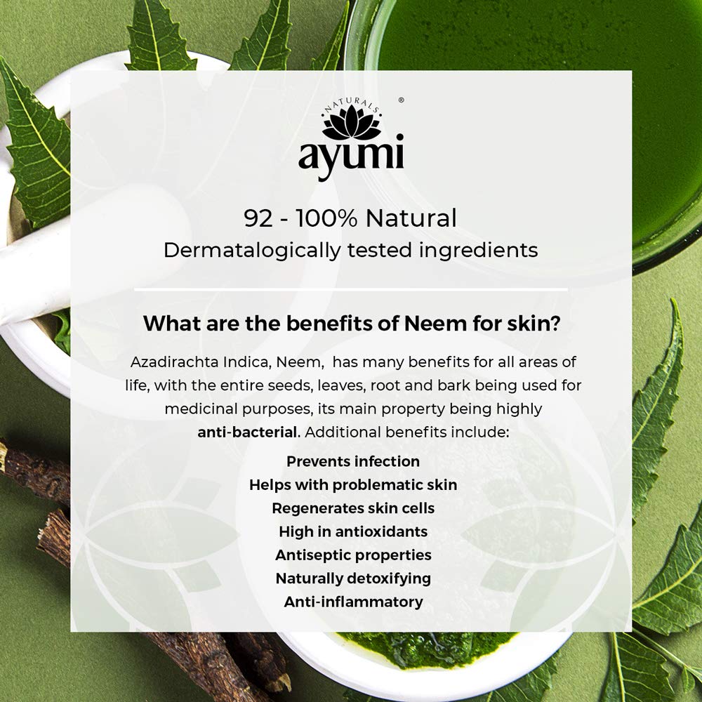 Ayumi Neem & Tea Tree Body Lotion, Maintains a Level of Hydration & Softeness For Oil-Prone Skin, With Witch Hazel and a Hint of Nettle to Firm & Tone - 1 x 250ml 1 count (Pack of 1)