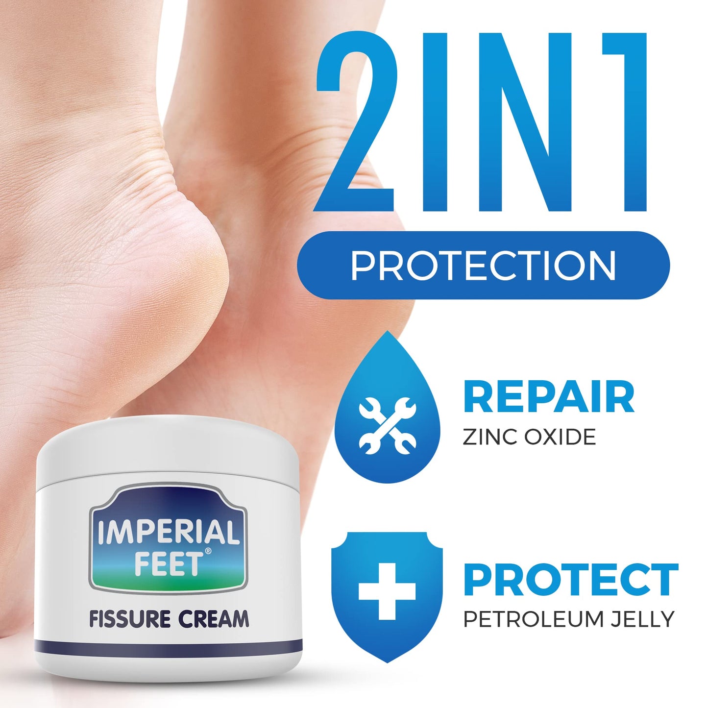 2 in 1 Cracked Heel Repair Cream | XL Moisturiser for Dry Skin Foot Cream | Dry Skin Cream Foot Cream by IMPERIAL FEET