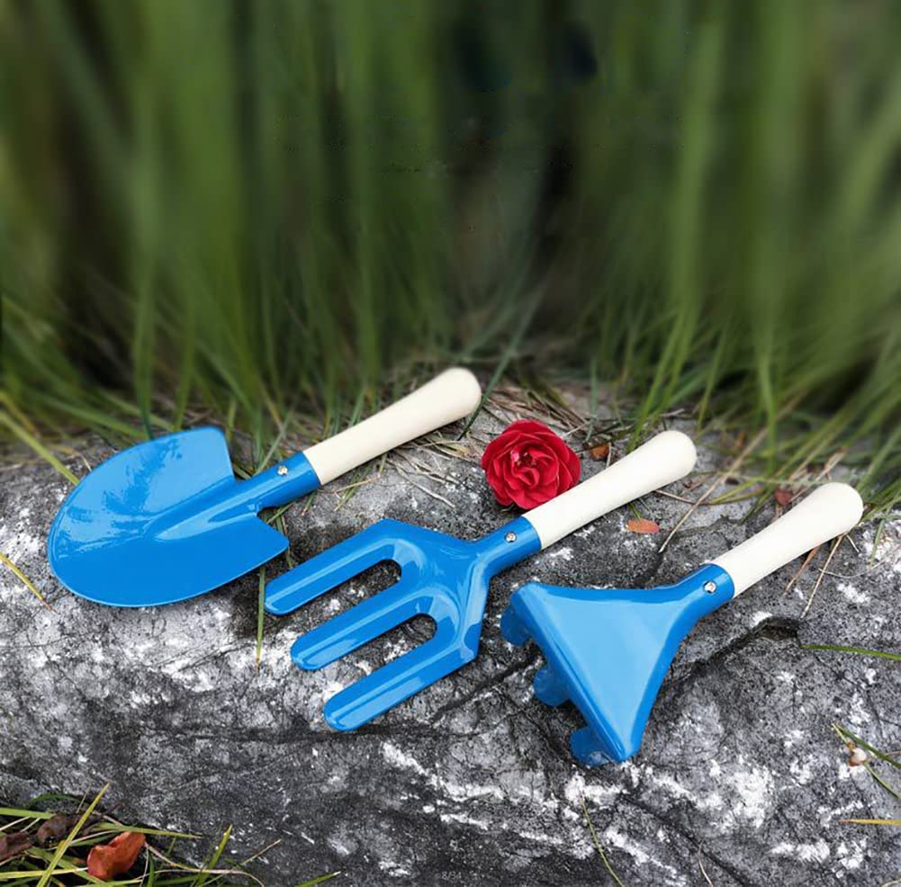 YunNasi Children’s Gardening Tools Set of 6 Outdoor Garden Toys for Kids (Blue) Blue