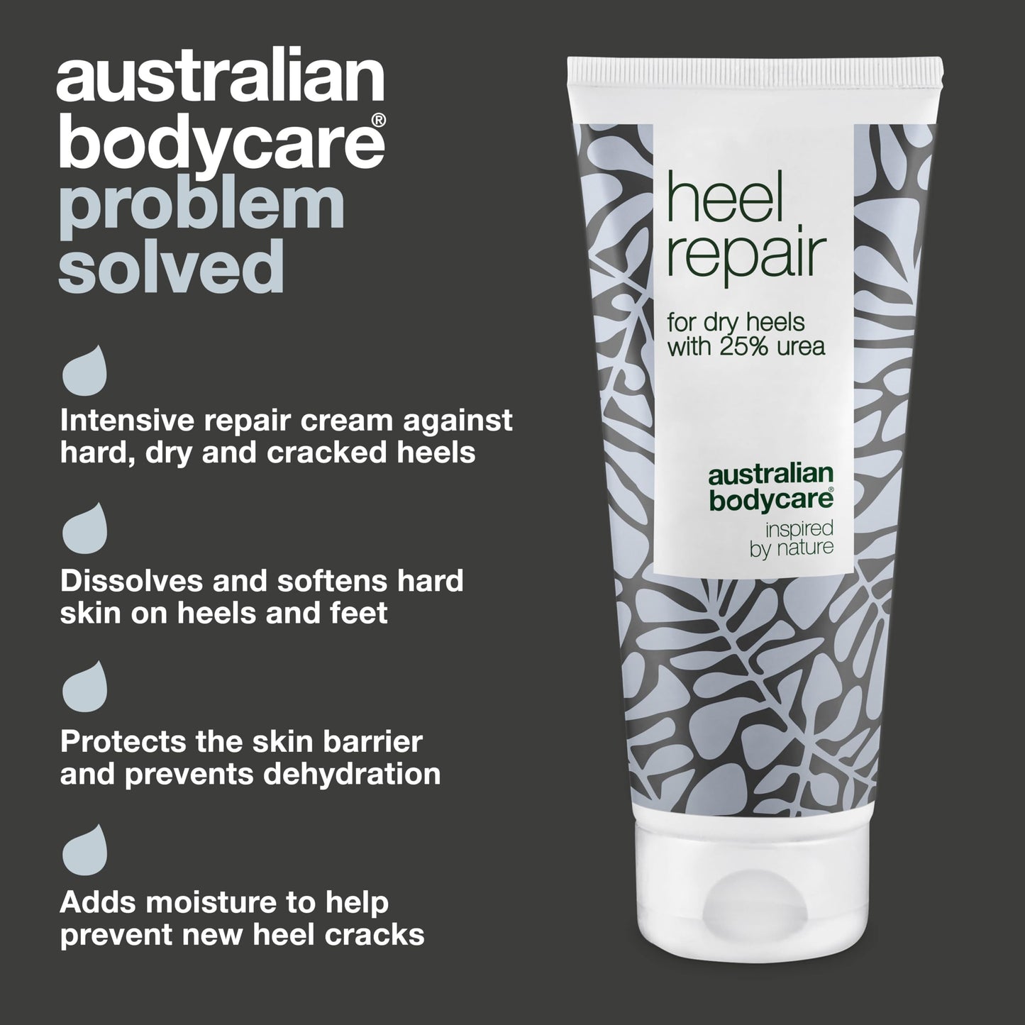 Australian Bodycare Cracked Heel Repair Cream 100ml | Tea Tree Oil Myrtle | Hard Skin Remover | 25% Urea Cream | Cracked Heel Balm | Heel Care for Dry & Cracked Feet | Australian Tea Tree Oil 100 ml (Pack of 1)