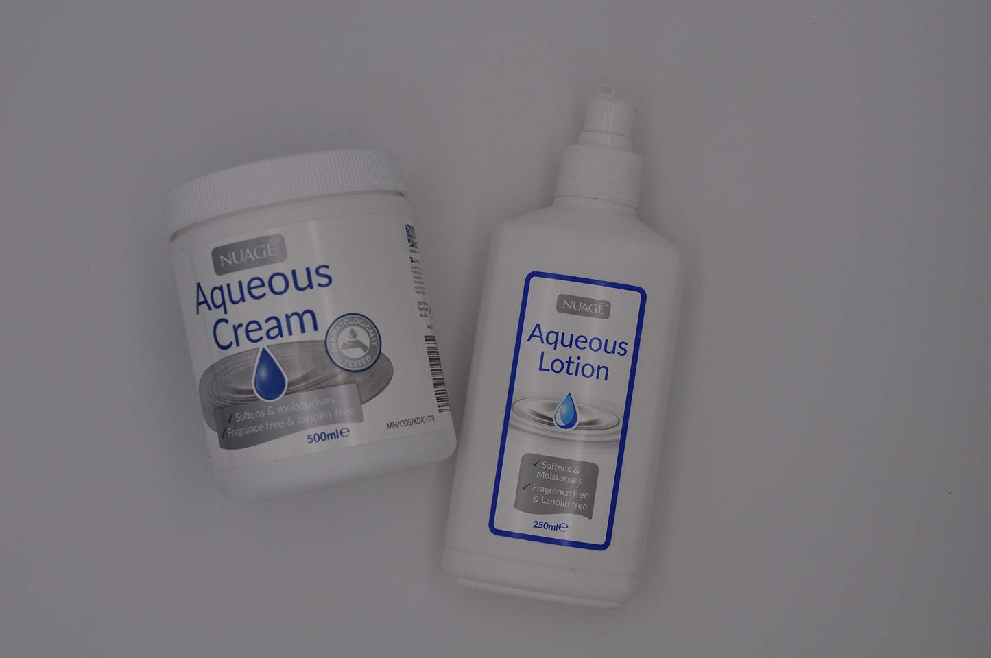 Aqueous Cream 500g and Aqueous Lotion 250g, moisturizing Cream and Cleansing Lotion. Softens and Moisturises, Fragrance Free and Lanolin Free, Body Cream Set, Body Lotion Set