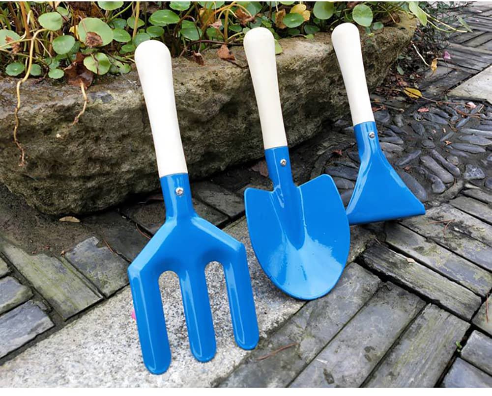 YunNasi Children’s Gardening Tools Set of 6 Outdoor Garden Toys for Kids (Blue) Blue