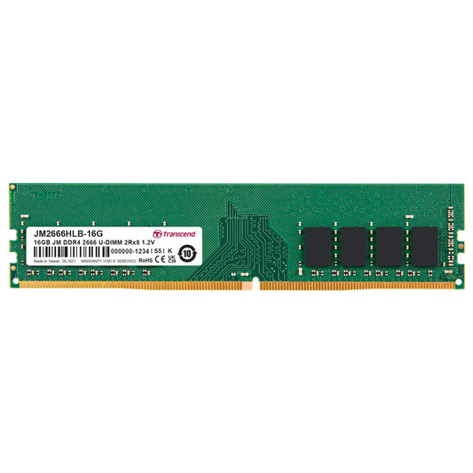 Transcend 16 GB JetRAM DDR4 2666Mhz U-DIMM 2Rx8 1Gx8 CL19 1.2 V 16 Go (2 x 8Go) For Desktop (U-DIMM)4