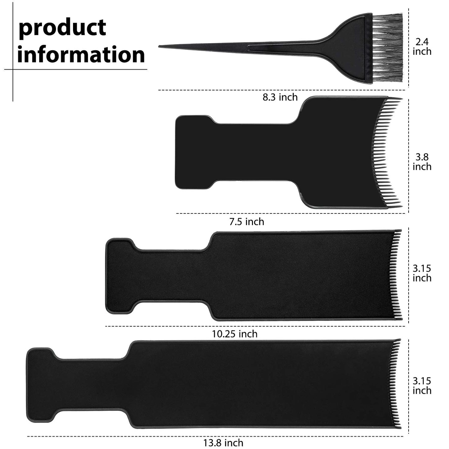 4 Pieces Balayage Highlighting Board with Teeth Hair Dye Paddle Highlighting Brush for Balayage Board Comb for Hair Dye