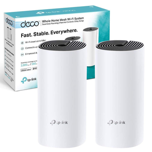 TP-Link Deco M4 Whole Home Mesh Wi-Fi System, Seamless and Speedy Up To 2800 Sq ft coverage, Work with Amazon Echo/Alexa, Router and Wi-Fi Booster Replacement, Parent Control, Pack of 2 AC1200 2 Pack