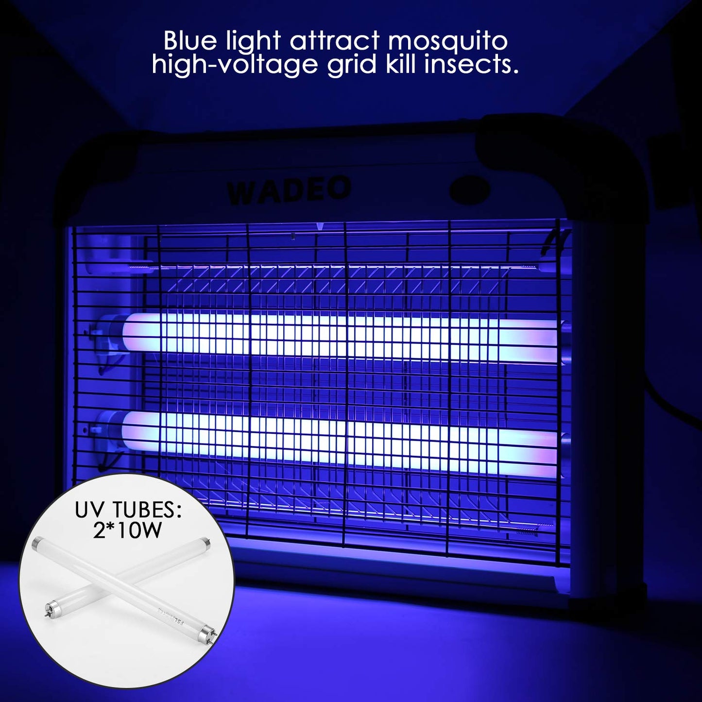 WADEO Fly Killer Insect Killer UV Light Lamp Bug Zapper Mosquito Killer Electric Indoor for Residential Home and Commercial Use (20W)