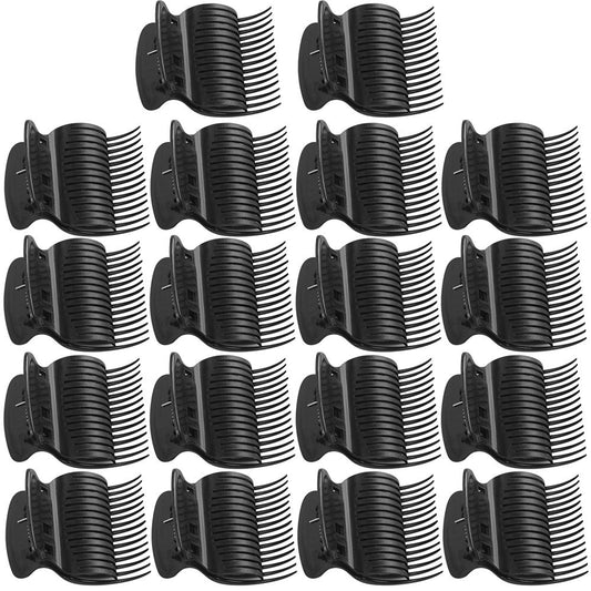 18 Pieces Hot Roller Clips Replacement Plastic Curler Claw Clips for Small, Medium, Large and Large Rollers (Black)