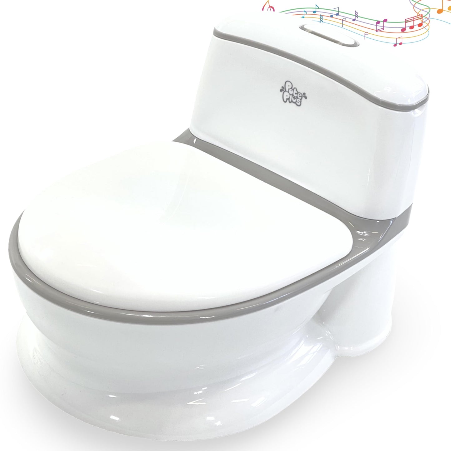 Venture Pote Plus (Grey) Interactive Potty Training Toilet - Award Winning Toilet Potty with Lights & Sounds, Removable Inner Tray, Multiple Lids, Wipe Storage & Anti-Slip Feet, Potty Toilet for Kids Pote Plus Grey