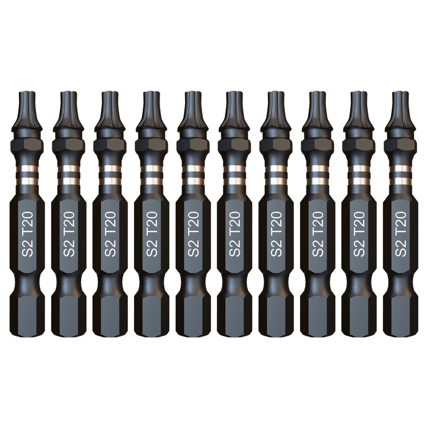 10 x SabreCut SCTX2050_10 50mm T20 TX20 Impact Screwdriver Driver Bits Set Single Ended Torx Heavy Duty Including Storage Box