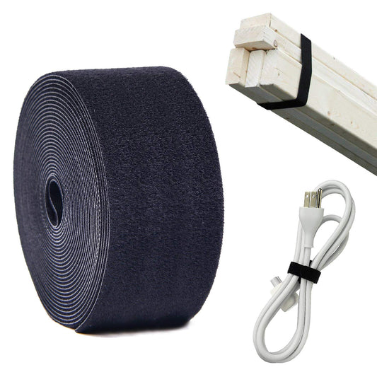 ANDERK 5CM x 5M Versatile Sew On Hook and Loop Strips Set with Non-Adhesive Back Fabric Fastener