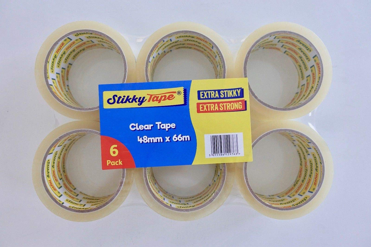 6 Rolls 48MM x 66M of Clear Packaging Tape for Parcels and Boxes, Clear sellotape.