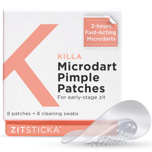 ZitSticka Killa Kit | Self-Dissolving Microdart Patch for Covering Zits and Spots, Stickers for Face and Skin, Vegan and Cruelty Free (8 Pack) 8 count (Pack of 1)