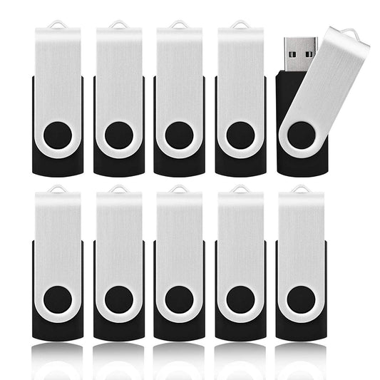 10 Pack Flash Drive 2 GB USB Sticks, KOOTION USB 2.0 Thumb Drives Bulk Flash Drive Pack 2 GB Pendrive USB Memory Stick Zip Drive USB Sticks 10 Pack (2 GB,10 Pack Black) 2G