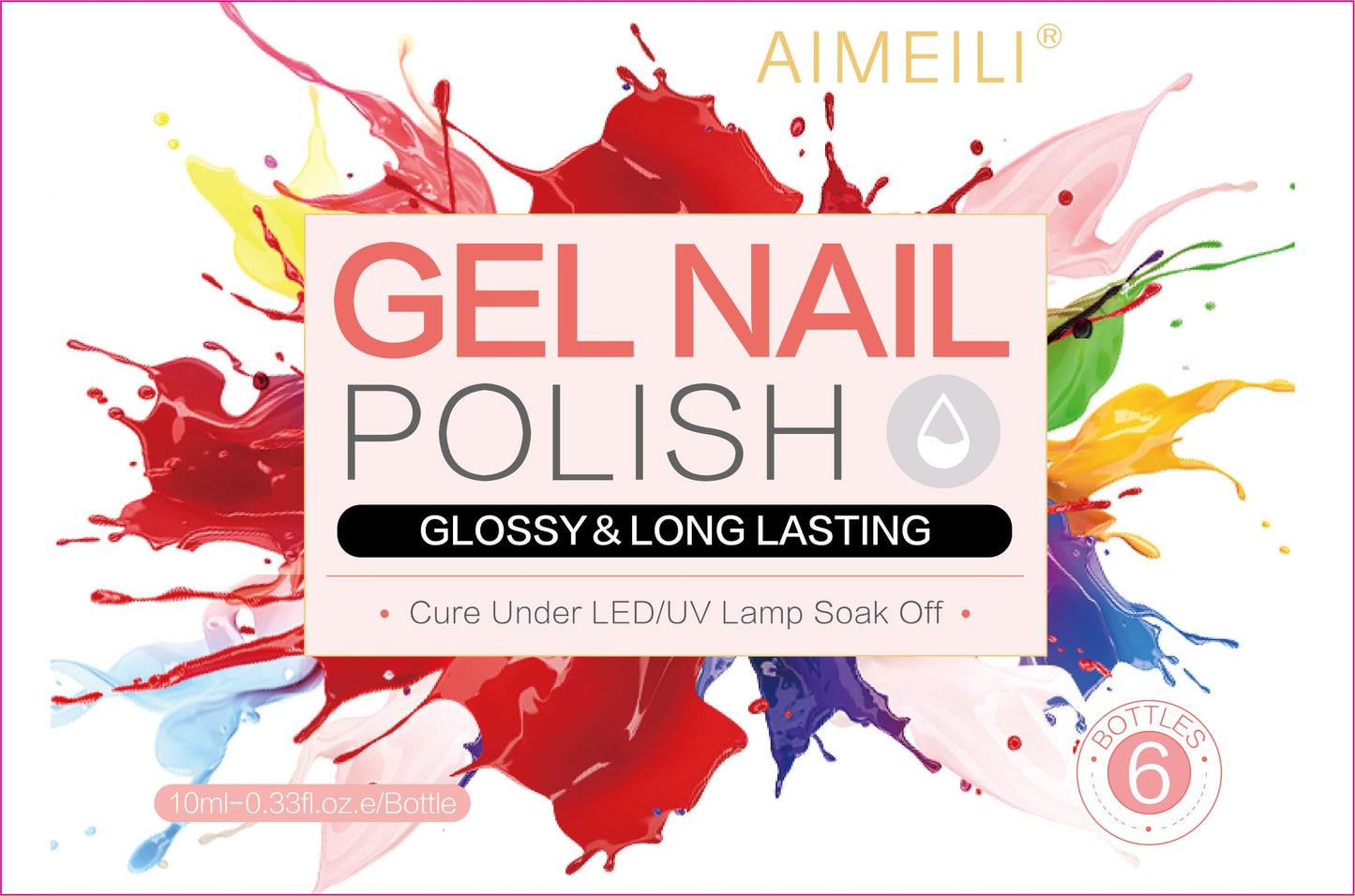 AIMEILI Christmas Glitter Gel Nail Polish Set Soak Off UV LED Gel Polish Sparkle Multicolour/Mix Colour/Combo Colour Of 6pcs X 10ml - Gift Kit 29 KIT6-29 1.67 ml (Pack of 6)