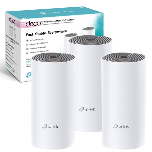 TP-Link Deco E4 Whole Home Mesh Wi-Fi System, Seamless and Speedy (AC1200) for Large Home, Work with Amazon Echo/Alexa, Router and WiFi Booster Replacement, Parent Control, Pack of 3 AC1200 3 Pack