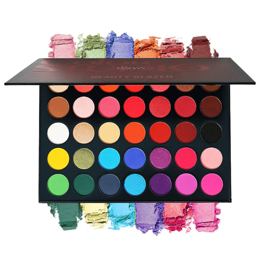 35 Color Studio Eye Shadow Palette Makeup Palette, Perfectly combinable color shades, Matt, Luminous and shimmering textures, For seductive eyes # 02