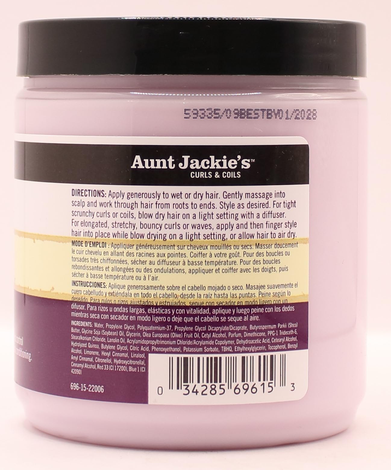 Aunt Jackies Curls & Coils Trio Bundle |Curl La La Defining Curl Custard 426 G | Quench Moisture Intensive Leave In Conditioner 355 Ml | Intensive Repair Conditioning Masque 426G