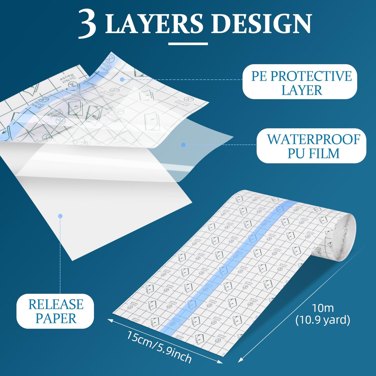 ATOMUS 10m Tattoo Bandage Roll Film wasserdicht transparent Tattoo Nachsorge Klebstoff Heilung Verband Tattoo Supplies