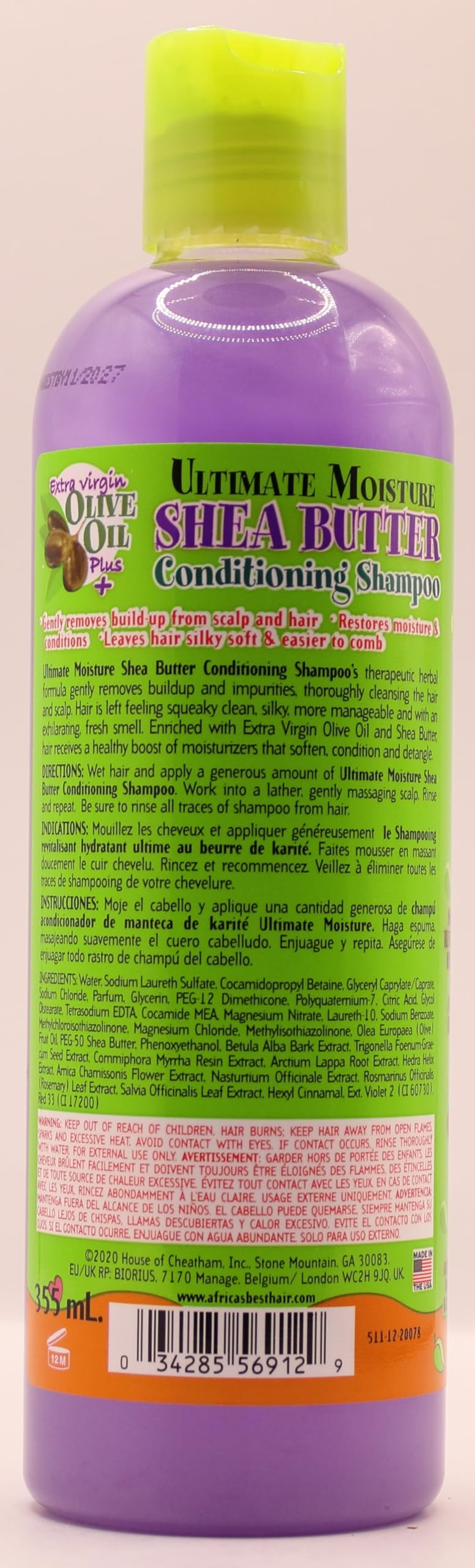 Africa's Best Kids Organic SET OF 3| Ultimate Moisture Shea Butter Conditioning Shampoo | 2 in1 Conditioning Detangler | Detangling Moisturizing Hair Lotion