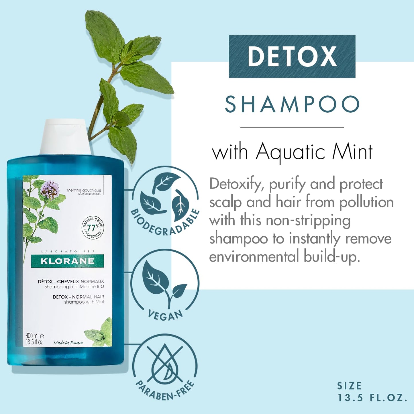 Anti-Pollution Detox Shampoo with Aquatic Mint 400 ml 400 ml (Pack of 1)