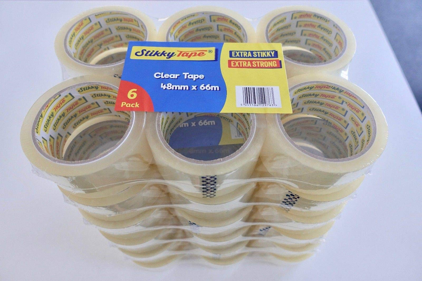 6 Rolls 48MM x 66M of Clear Packaging Tape for Parcels and Boxes, Clear sellotape.