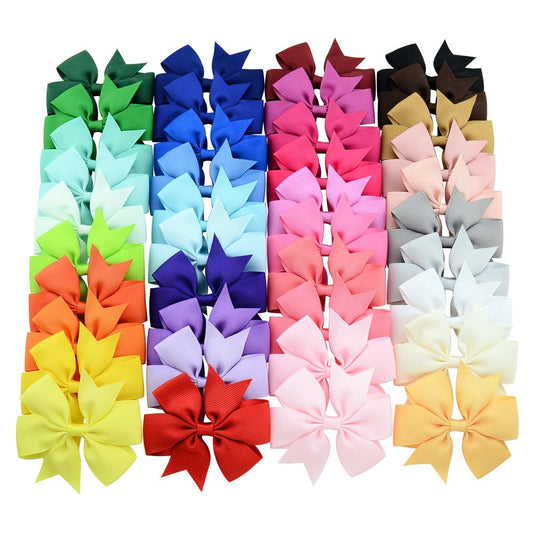 Baby Girls Hair Clips Soft Grosgrain Ribbon Bowknot Alligator Hair Clip for Kids Toddler 40 Pcs