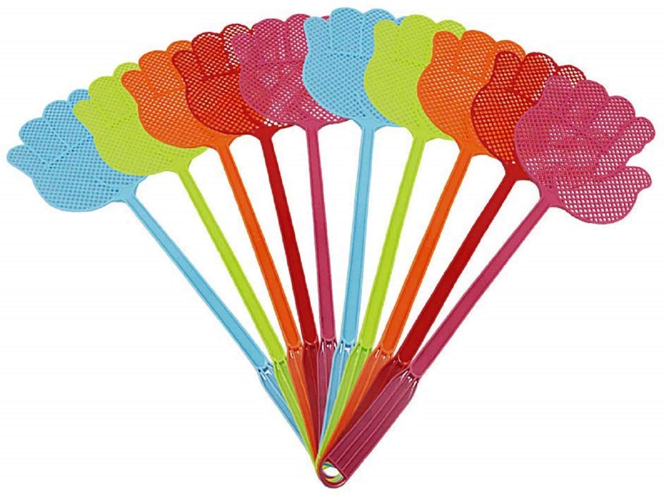 ValueHall 10 Pack Fly Swatter Pest Control Multi-colors Plastic Handle for Flies V7023