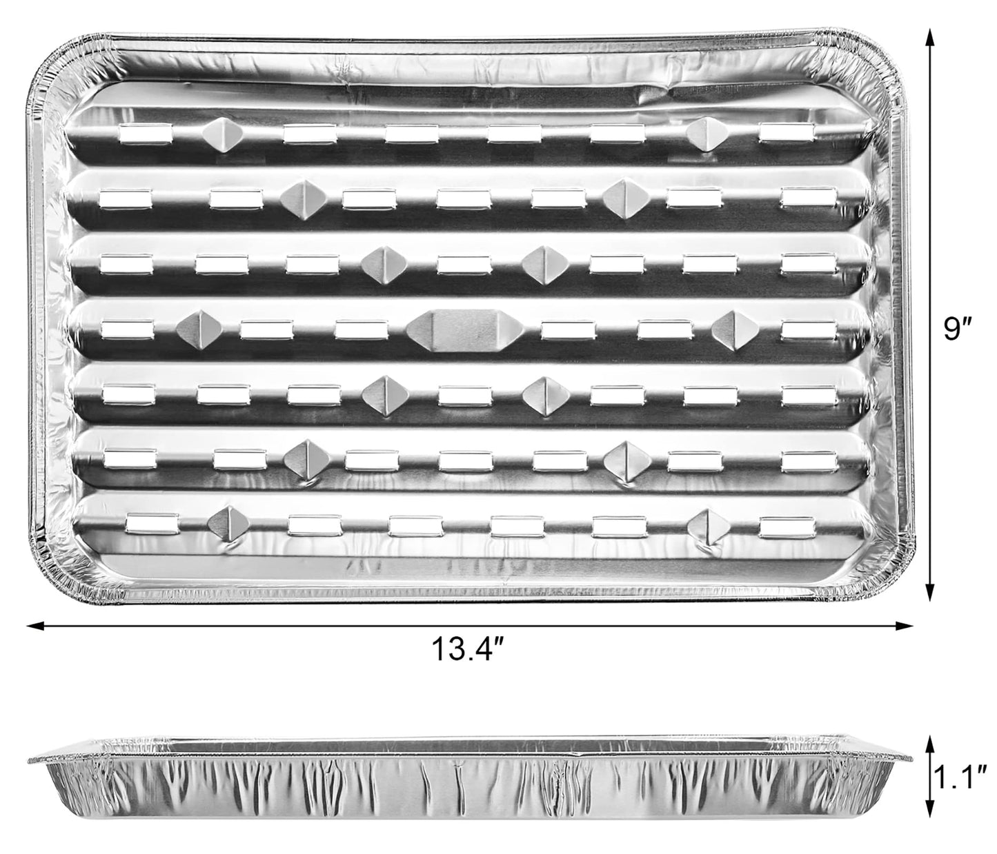 Yesland 30 Pack Disposable Barbecue Tray 34 x 23 x 2.8cm Aluminum Grill Containers Aluminum Foil Pans Barbecue Grilling Trays Baking Plate with Holes for BBQ Grilling Baking