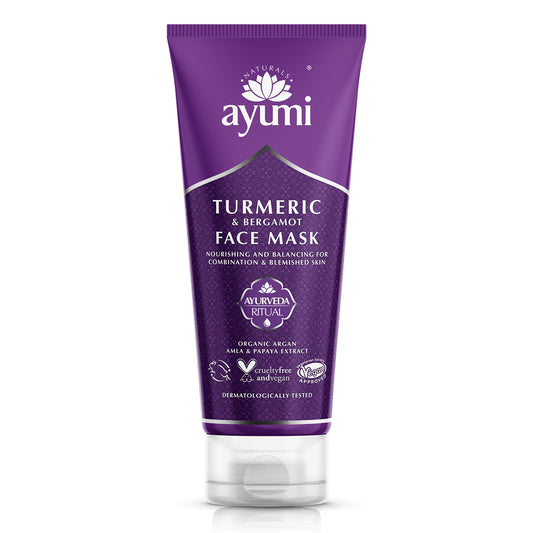 Ayumi Turmeric & Bergamot Face Mask, Balances the Skin Tone & Revives the Skin, Packed With Organic Argan Oil to Enhance & Energise 1 x 100ml 1 count (Pack of 1)