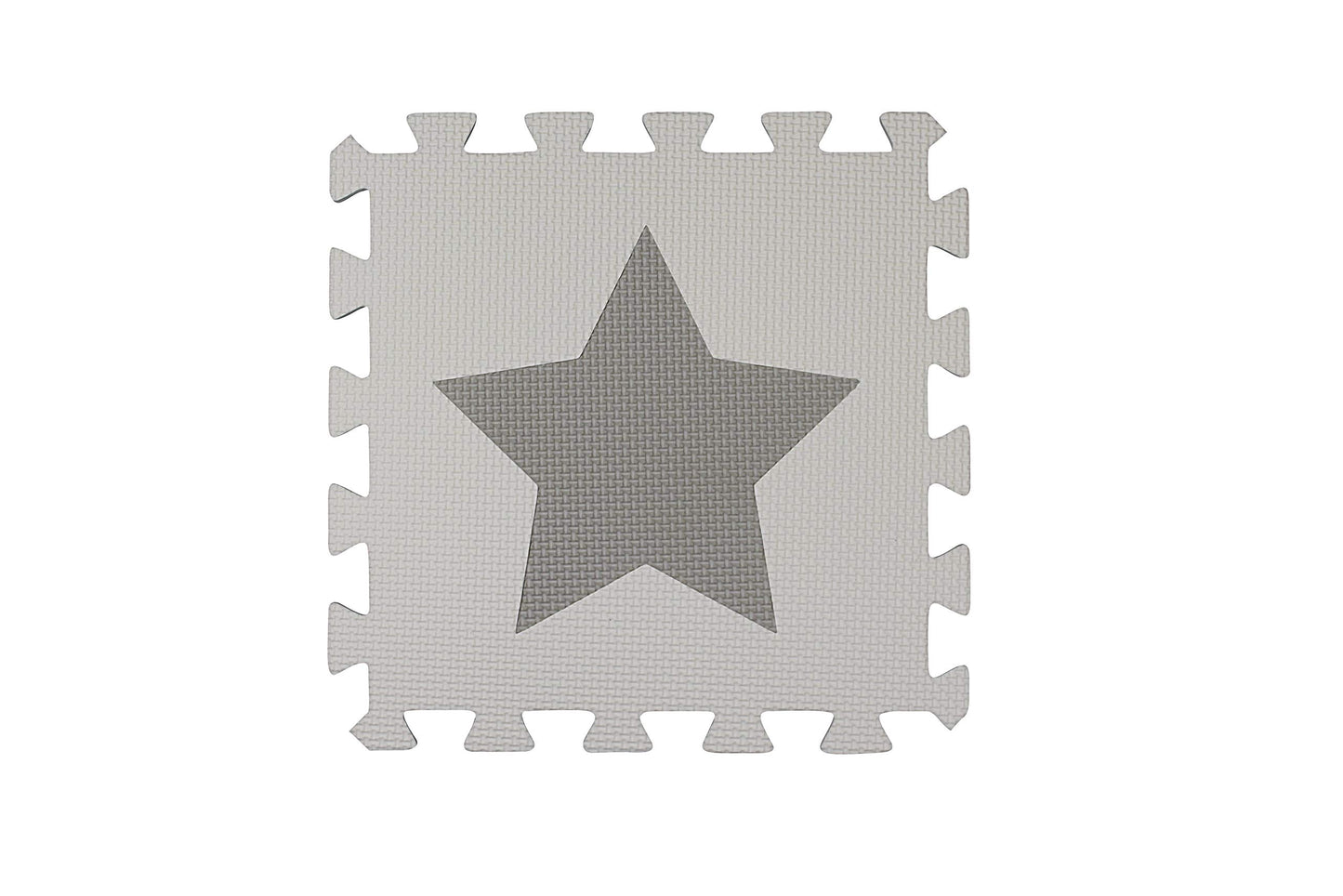 9 Grey Interlocking Foam Baby Play Mat Star Tiles with Edges - Play Mats. Each tile 30 x 30cms. Total 0.9m2.