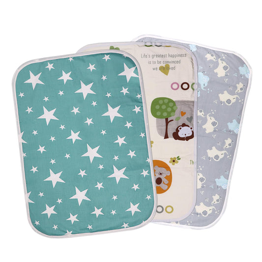 Baby Changing Pad Mat,3 Pcs Waterproof Baby Changing Mat Foldable Baby Change Pad 19.6''X27.5'' Reusable Washable Unisex Changing Mat Liners for Indoor,Outdoor,Travel