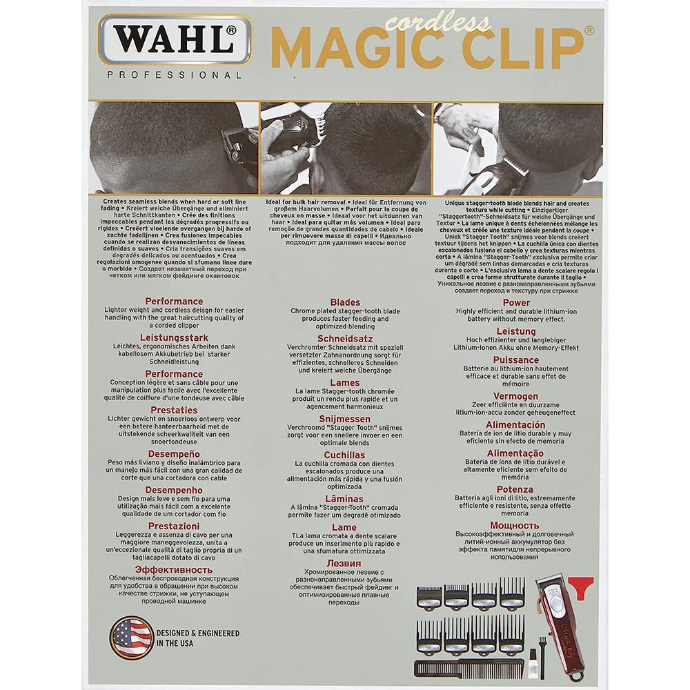 Wahl Professional Cordless Magic Clip, 1 Unit (Pack of 1)