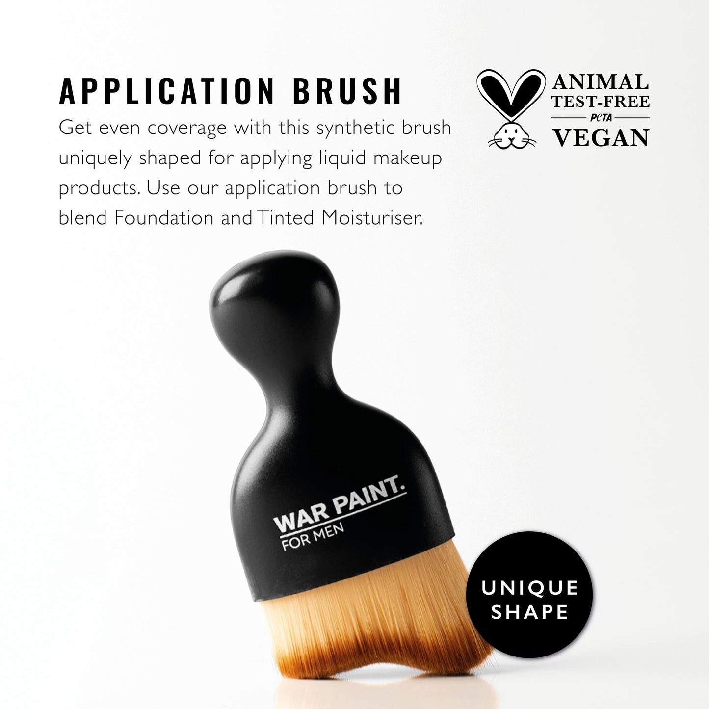 War Paint For Men Angled Makeup Application Brush - Perfect for Blending & Applying Liquid Makeup - Vegan Friendly & Cruelty-Free - Ideal Brush for Applying Foundation - Makeup Product For Men