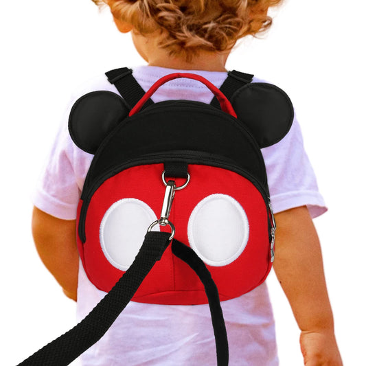 Baby Anti-Lost Harness, Yimidear Purified Cotton Toddler Backpack with Safety Leash for Babies & Kids Boys and Girls Red backpack