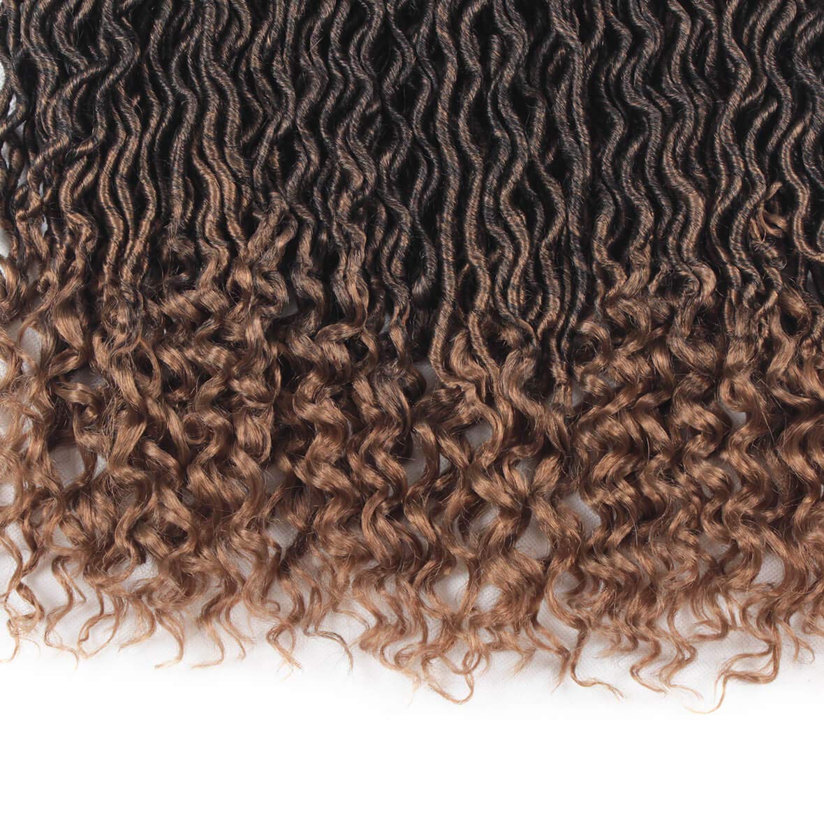 Xtrend 18 Inch 6 Packs Goddess Faux Locs Crochet Braids Curly Ends Wavy Synthetic Braiding Hair Extension for Black Women Dreadlock Braiding Hair Color 20 Strands/Pack T27# 18 Inch (Pack of 6) T27#