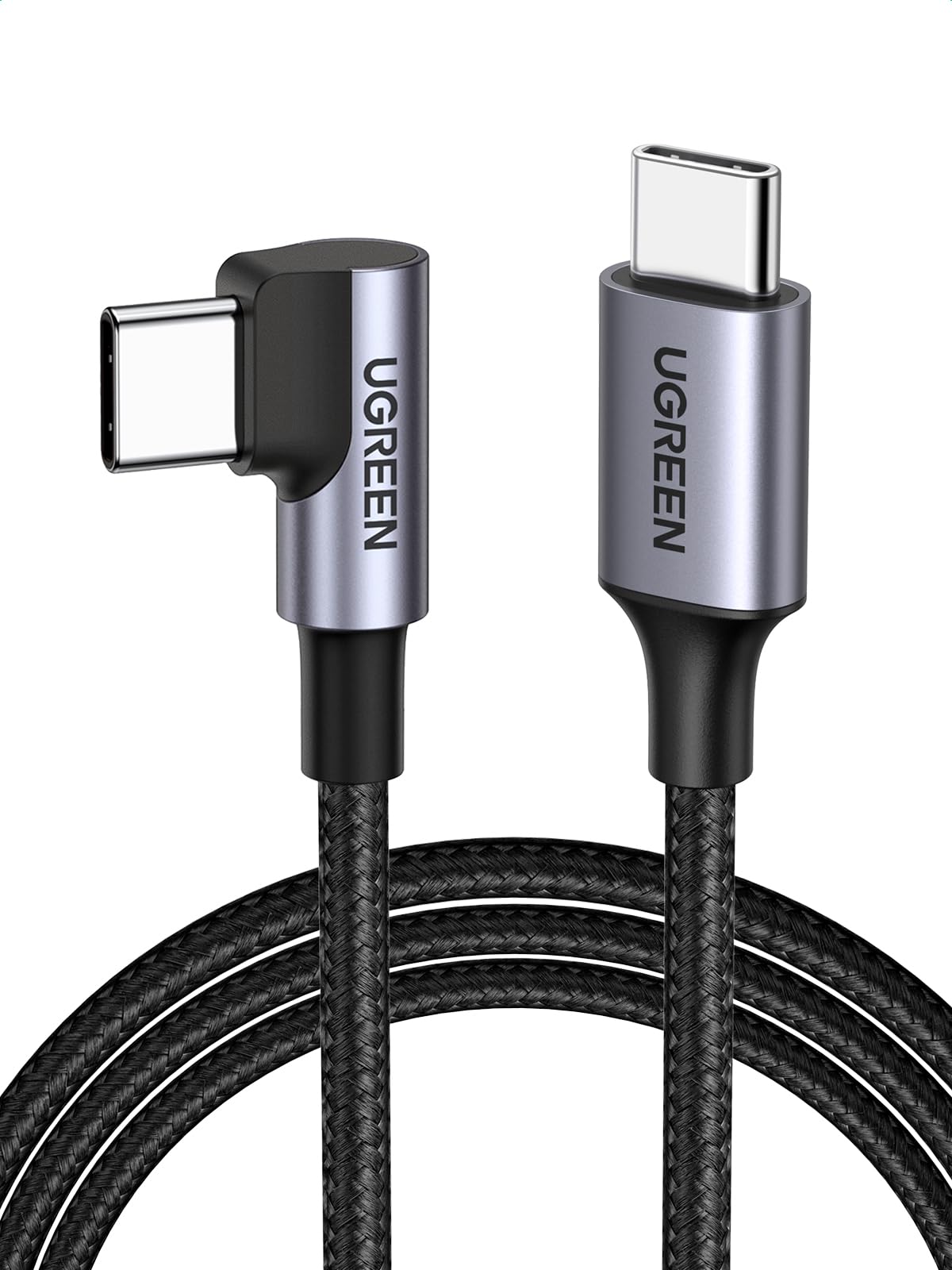 UGREEN 60W USB C Charger Cable Right Angle Type C to C Fast Charging Compatible with iPhone 16/15 Pro Max, Galaxy S24 Ultra, Pixel 9, iPad Pro 2024/Air 5, MacBook Pro (2M) 2.0 Metres