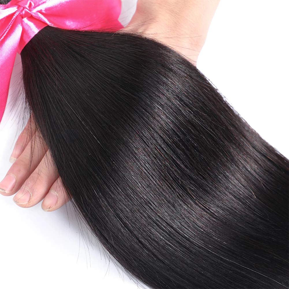 12A Brazilian Straight Hair Bundles Length 12 14 16 inch Brazilian Hair Bundles Straight Human Hair Bundles Natual Black Color 300g Total Cheap Hair Romface 12/14/16 Inch 3 Bundles Natural Color