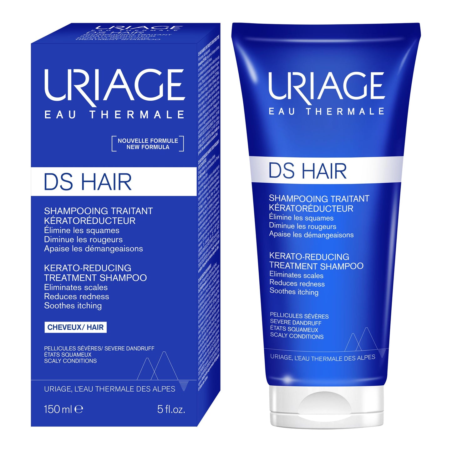 Uriage Kerato-Reducing Treatment Shampoo 150ml - Eliminates Scales, Reduces Redness, Soothes Itching - Severe Dandruff & Scaly Conditions - Patented TLR2-Regul Technology, Lactic Acid & Thermal Water