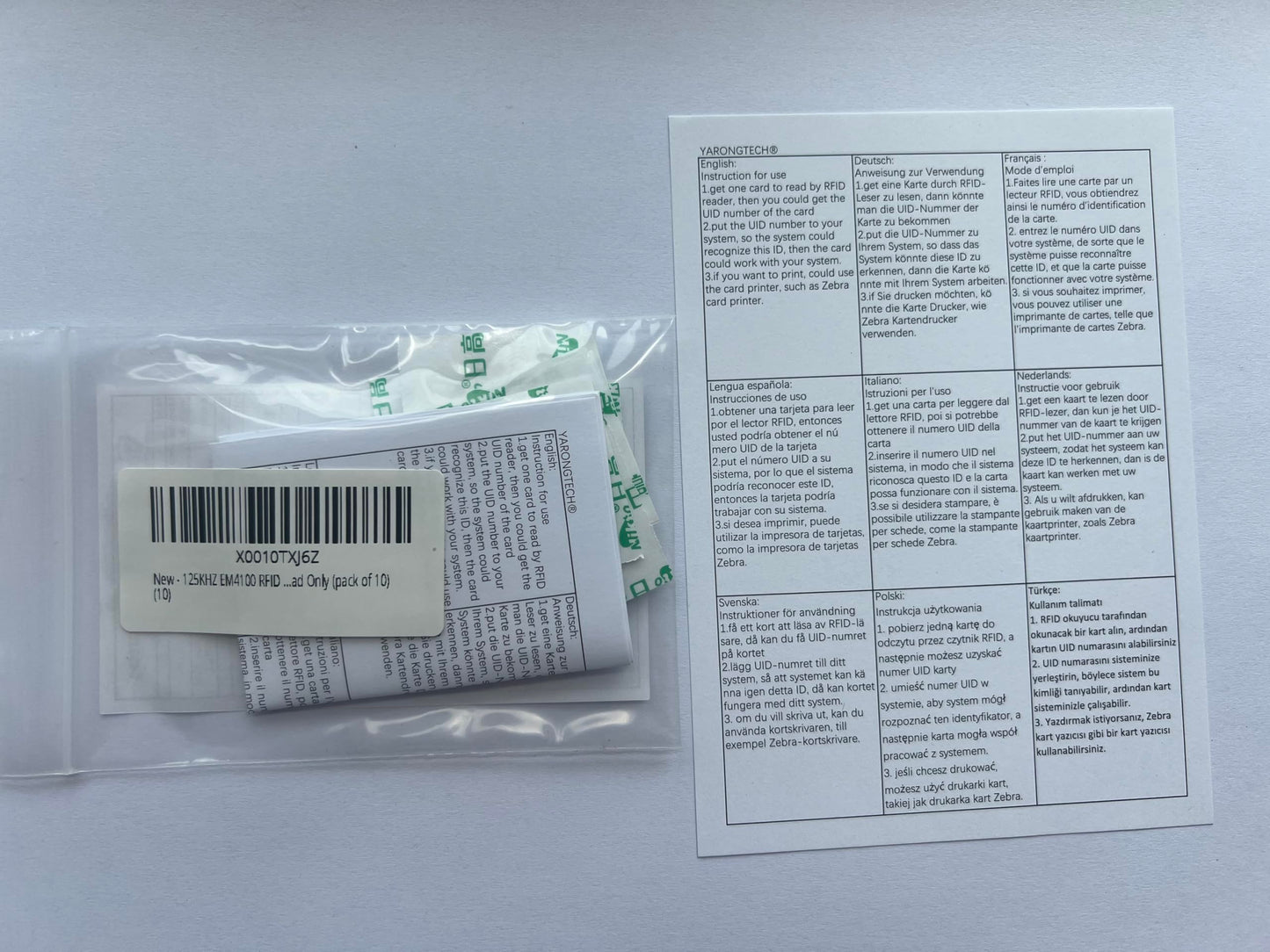 125KHZ EM4100 RFID Soft Paper Sticker Dia 30mm Read Only (pack of 10) (10)