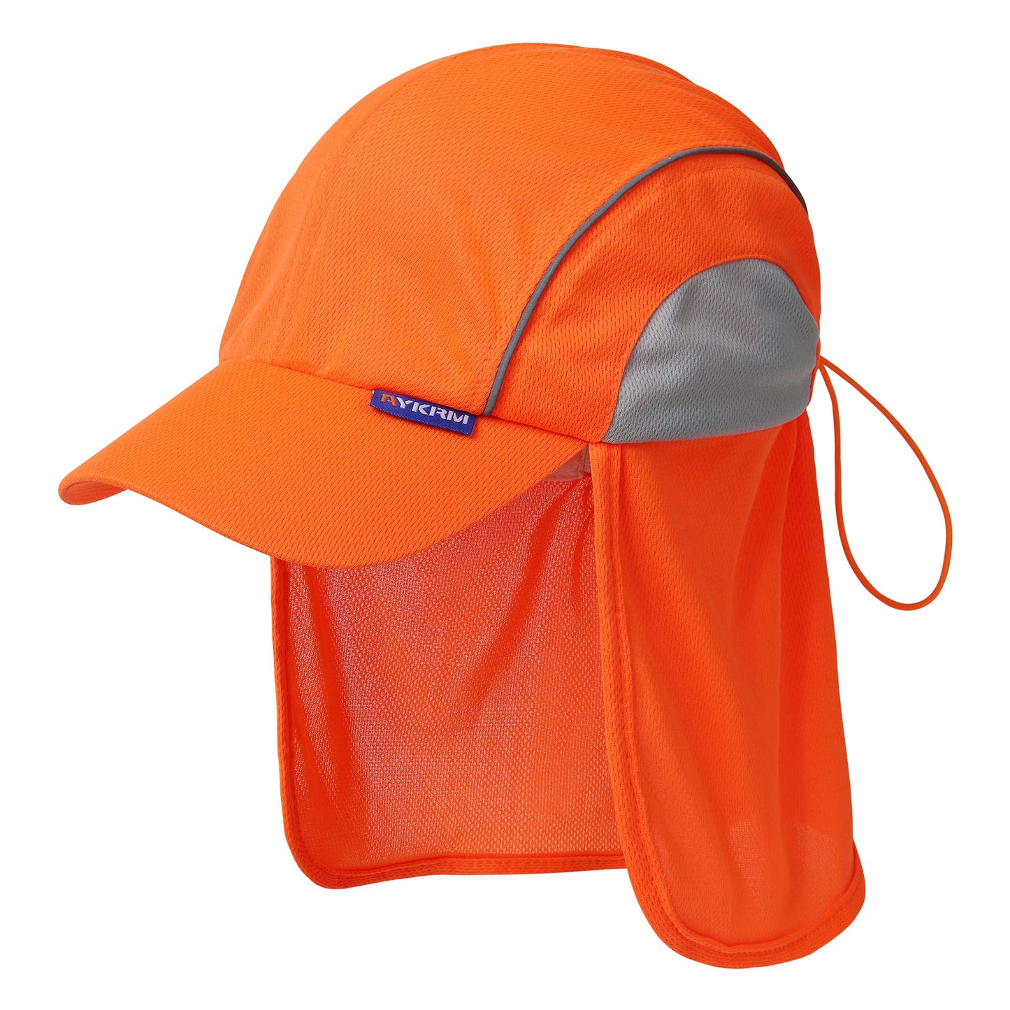 AYKRM Summer Breathable Orange work hat High Visibility Legionnaires Cap/Reflective hat 7 1/8 Orange+gray