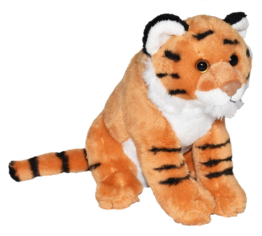 WILD REPUBLIC Wild Calls Tiger, Authentic Animal Sound, Stuffed Animal, 8 Inches, Gift for Kids, Plush Toy, Fill is Spun Recycled Water Bottles