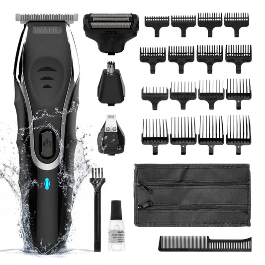 WAHL Aqua Blade 10 in 1 Multigroomer, Beard and Body Trimmers Men, Stubble Trimming, Body Shaving, Faceand Body Grooming, Fully Washable, Male Set, Black Wahl 10 in 1 Aqua Blade Multigroomer Single