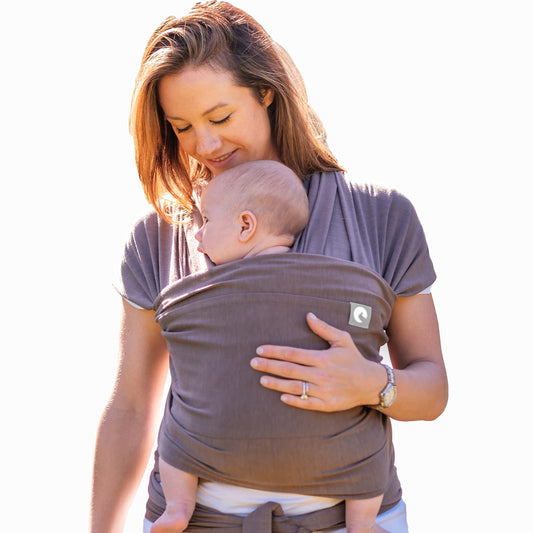 Baby Sling Wrap with Large Front Pocket - Naturally Soft Baby Wrap Carrier - Cotton Baby Sling Carrier from Birth - Baby Sling Newborn to Toddler Carrier - The Pocket Wrap™ by Trekki (Earth) Earth