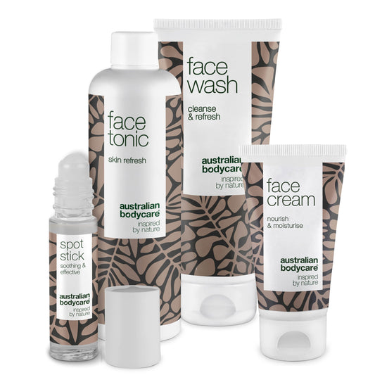 Australian Bodycare 4 Face Products - They are Perfect for Spots, pimples and Oily, Acne Prone Skin. with 100% Pure High Pharmaceutical Grade Australian Tea Tree Oil - Wash, Tonic, Cream & Spot Stick